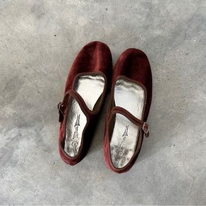 Velvet Brown Maryjanes in size 7.5
